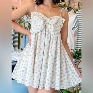 Storia Floral Bow Mini Dress, Small, NTW